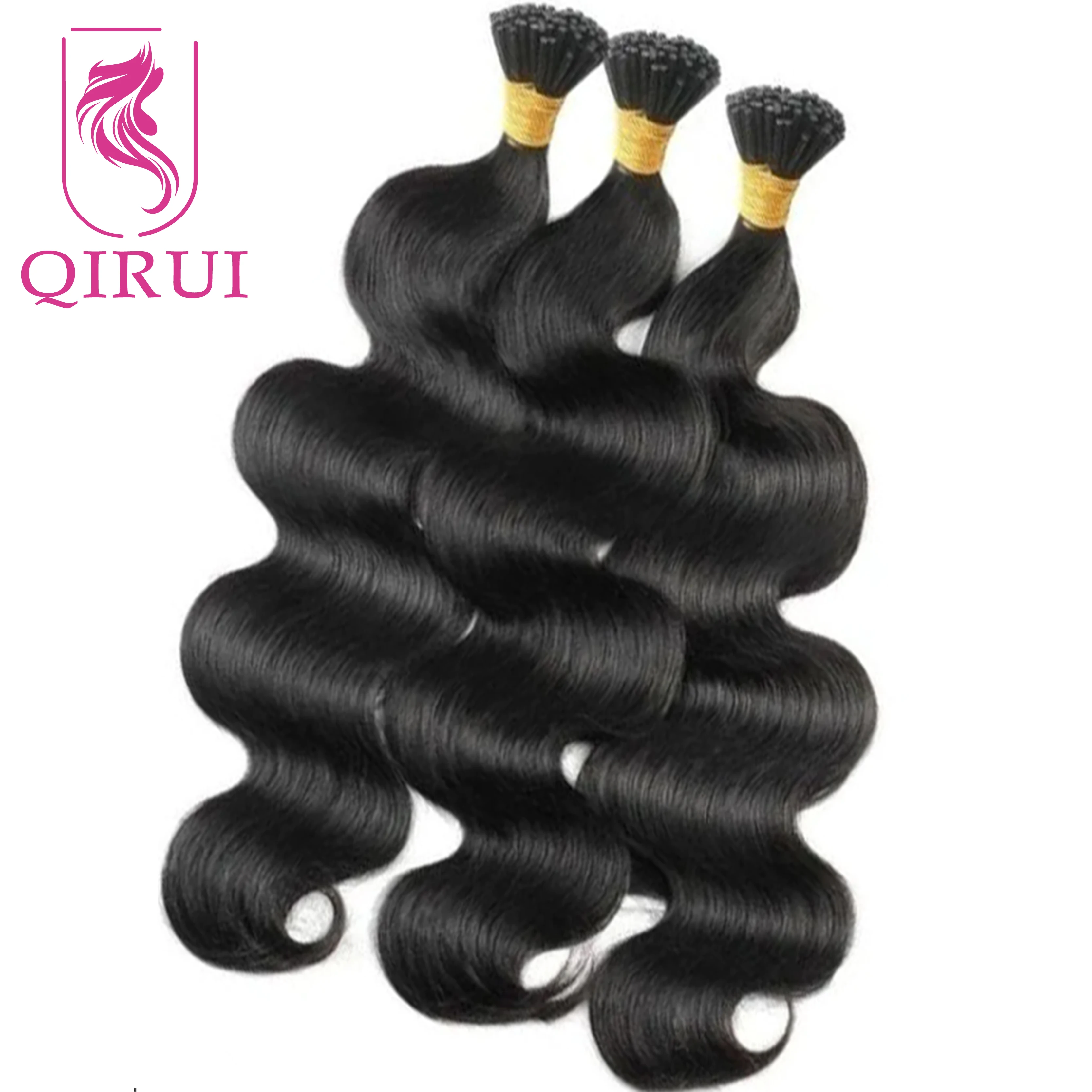 Doppelt gezeichnet ich tippe Haar verlängerungen echtes itip menschliches Haar remy brasilia nische Körper welle Fusion Haar bündel für schwarze Frauen