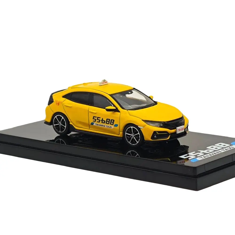 Hobby HJ64, Modelo a Escala 1/64 del Taxi Deportivo Hatchback FK7, HJ642018AT, Amarillo, Auto de Metal Fundido a Presión, Miniatura de Juguete, Colección de Modelos de Vehículos