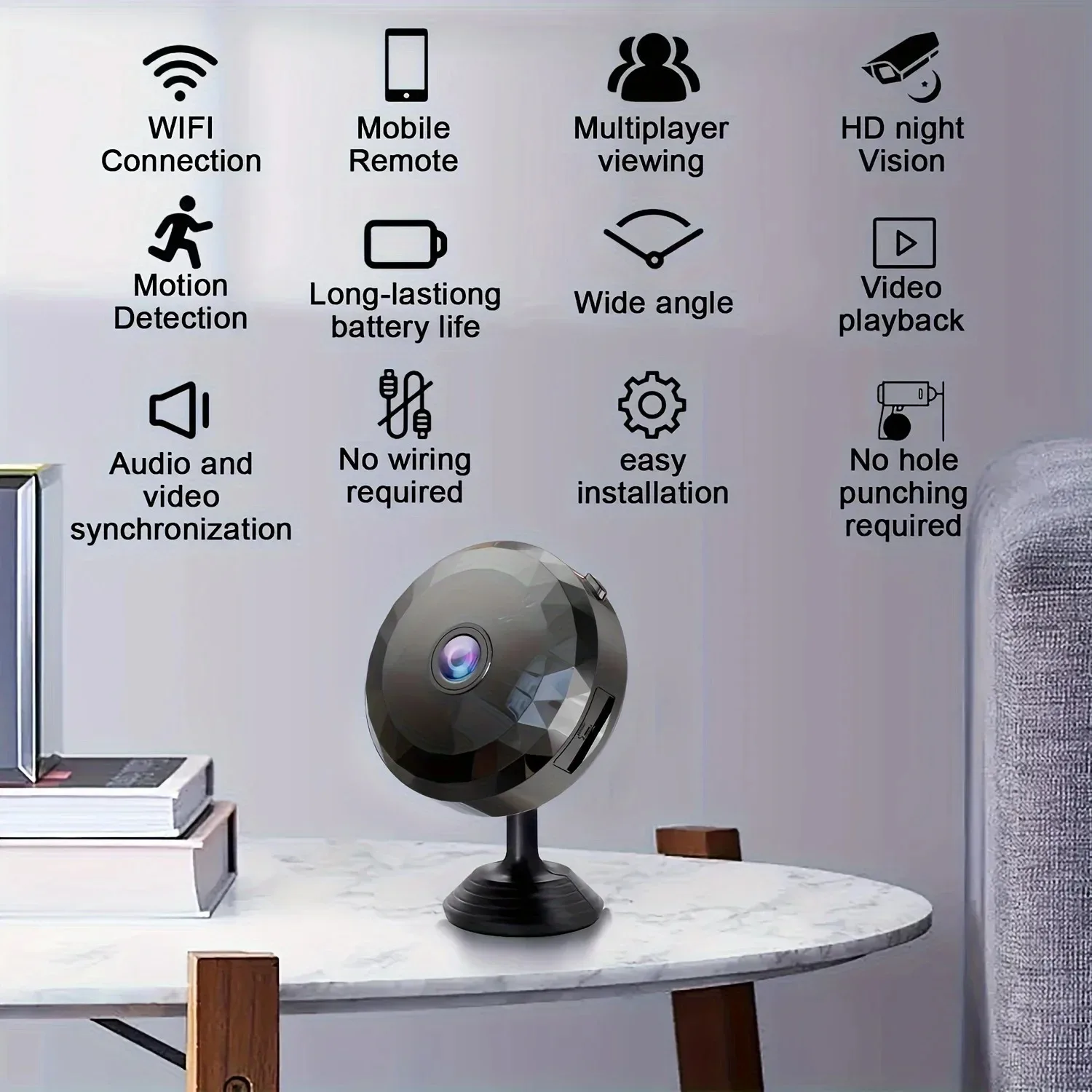 Wireless Mini WiFi Security Camera with Night Vision Motion Detection Rechargeable Battery Easy to Mount & App-Controlled image 5