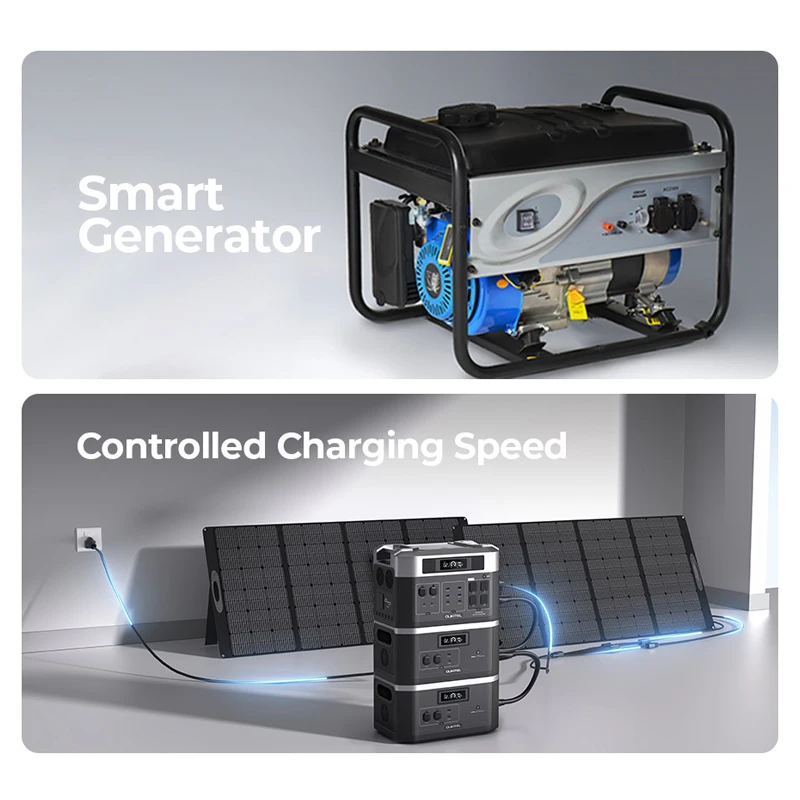 LiFePO4 2048Wh 140400 mAh 2400W DC Ac Fonte de alimentação externa Carro elétrico Carregador de emergência para casaCarregamento de painel solar