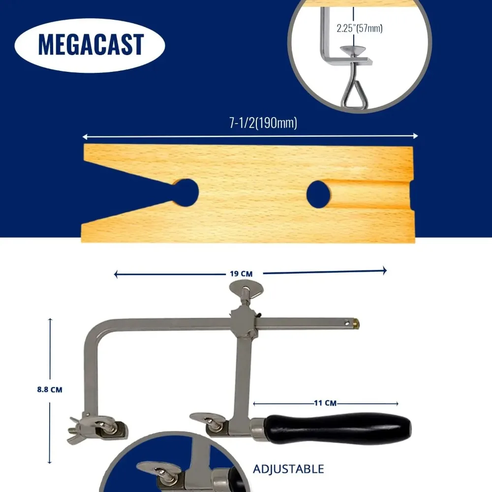 Adjustable Jeweler Saw Frame Kit With Saw Blades & Wooden Bench Pin, Cutting Saw Tools for Jewelry Making DIY Metal‑Working