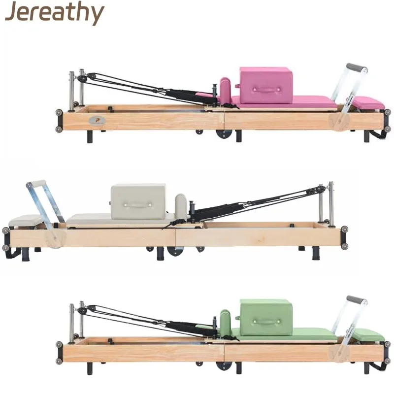 YTYIN Jereathy Premium Commercial Custom Pilates Foldable Reformer Machine Oak Studio Adjustable Eco-Friendly