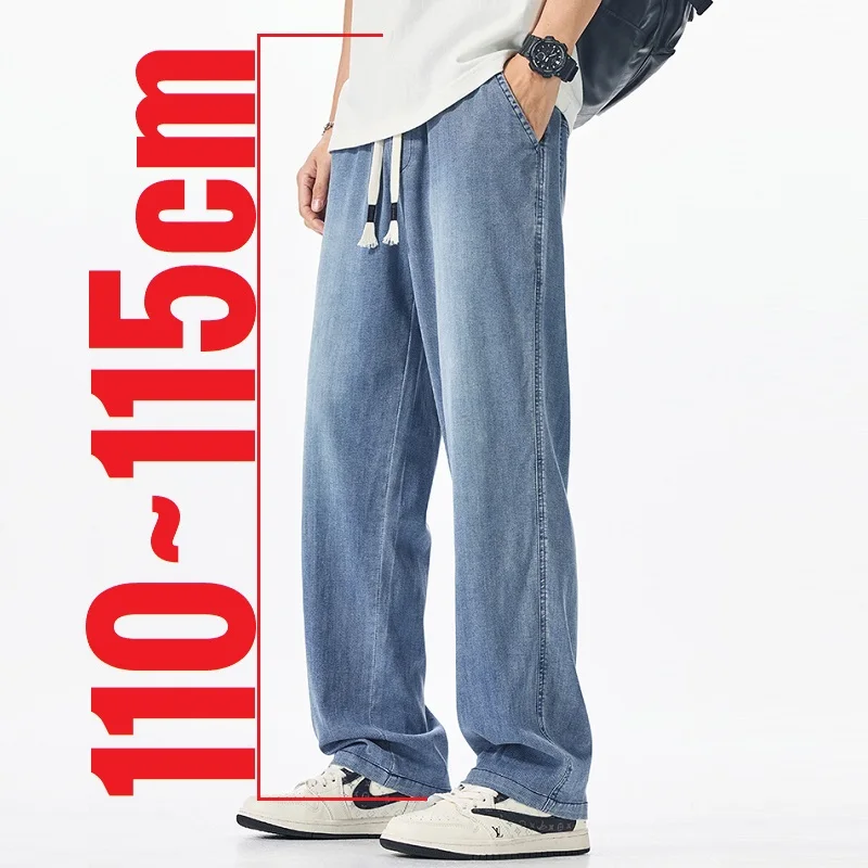 

Thin Summer Men's Straight Jean Extra Long Length Denim Pant Male Big Size Tall 115cm 120 Cm 190 192cm 190cm 200cm 120cm 2 Meter