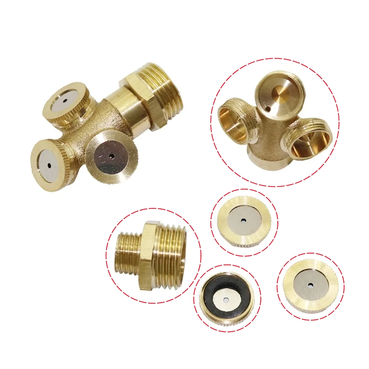 Adjustable Copper Spray Misting Nozzle 1/2