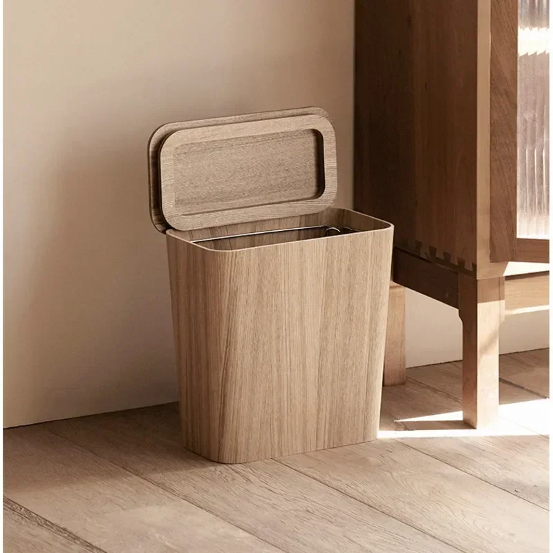 

Living Room Wooden Trash Bin Large With Lid Garbage Can Simple Home Rubbish Bin Versatile And Practical Garbage Container