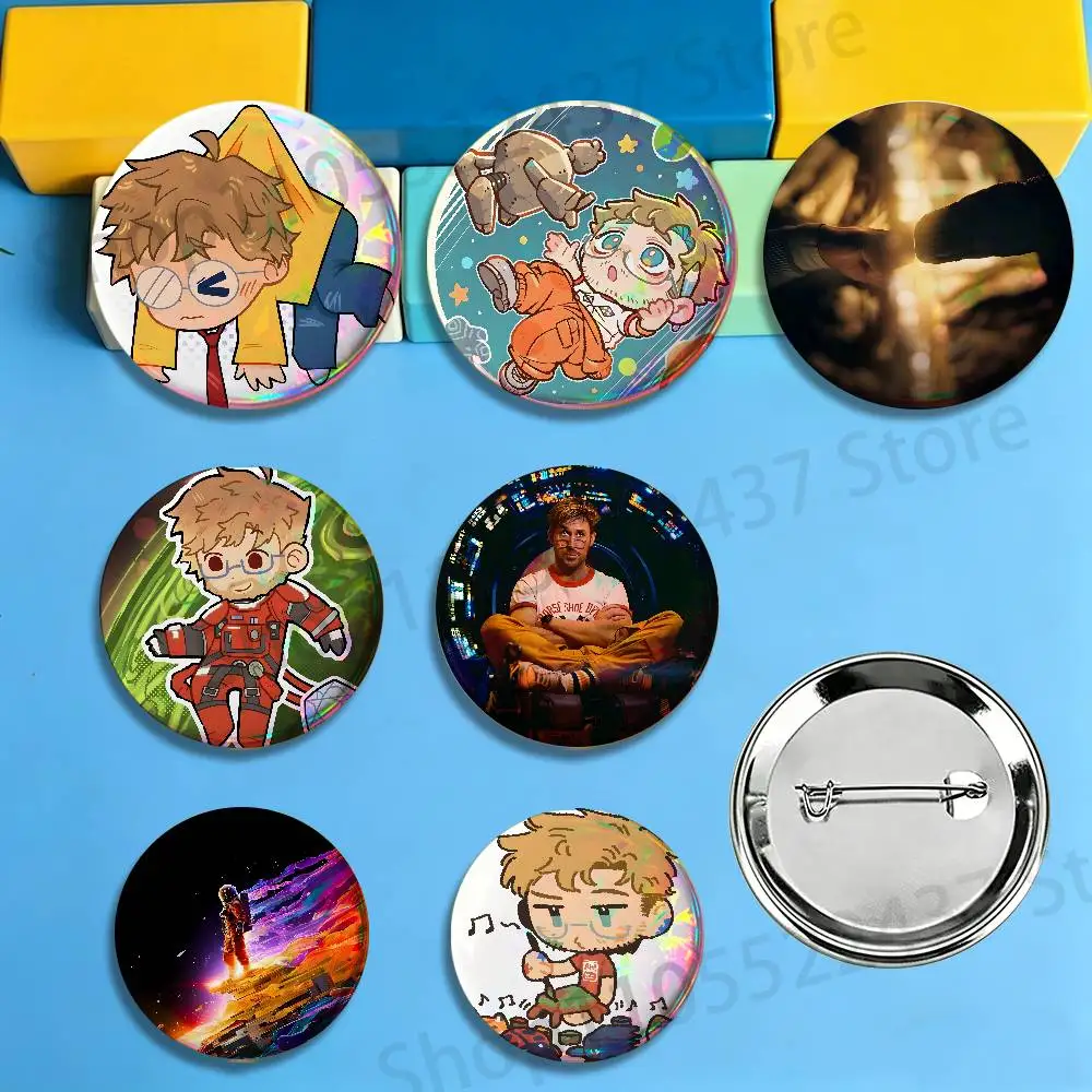 P-Project Hail Mary R-Ryan Gosling Badges Cartoon Character Pins Brooch for Bag Shoes Decoration Jewelry Gifts
