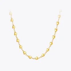 ENFASHION Vintage Connected Hearts Necklaces For Women Gold Color Necklace Fashion Jewelry Stainless Steel Party Collar P203190