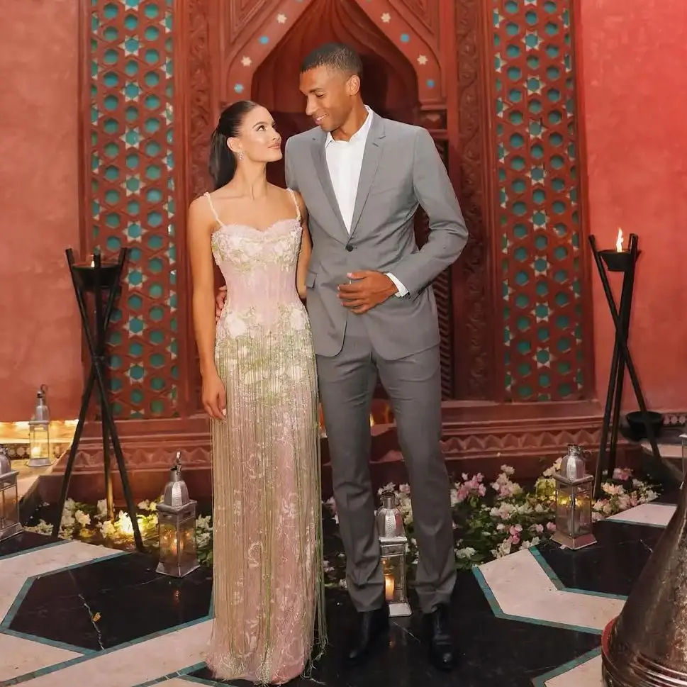 Ofherown Beading Tassel Embroidered Evening Dress Women Spaghetti Straps Lace Appliques Prom Gowns Formal Gala Party Gown