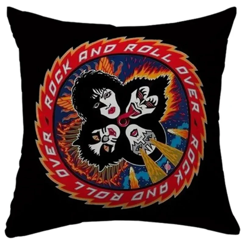 Cushion Cover 45x45 for Bed Sofa Pillows KISS Rock & Roll All Nite Party Home Decor Pillow Cozy Cases Decorative Band Dakimakura