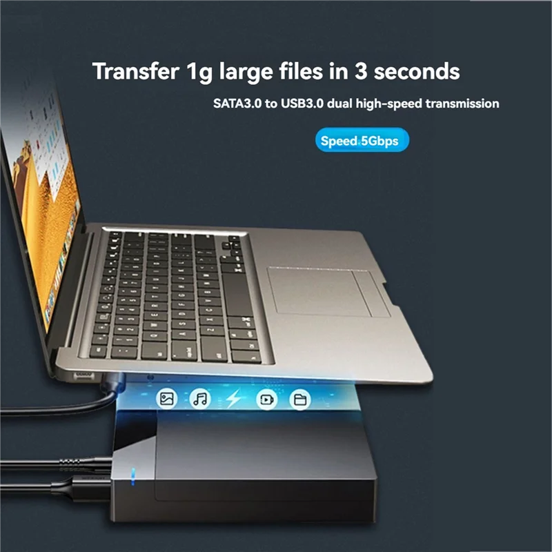 3 Set Casing HDD SATA Ke USB 3.0 3.5 Inci-Penutup Hard Drive Eksternal, Transfer Data, Kotak HDD untuk PC dan Laptop Steker UE