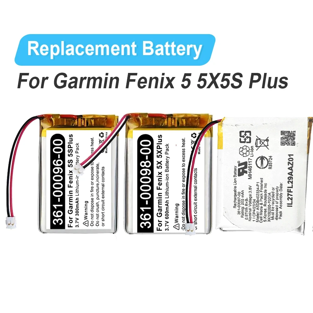 Replacement Sports Watch Battery For Garmin Fenix 5 5X 5S Plus 361-00096-00 361-00097-00 361-00098-00