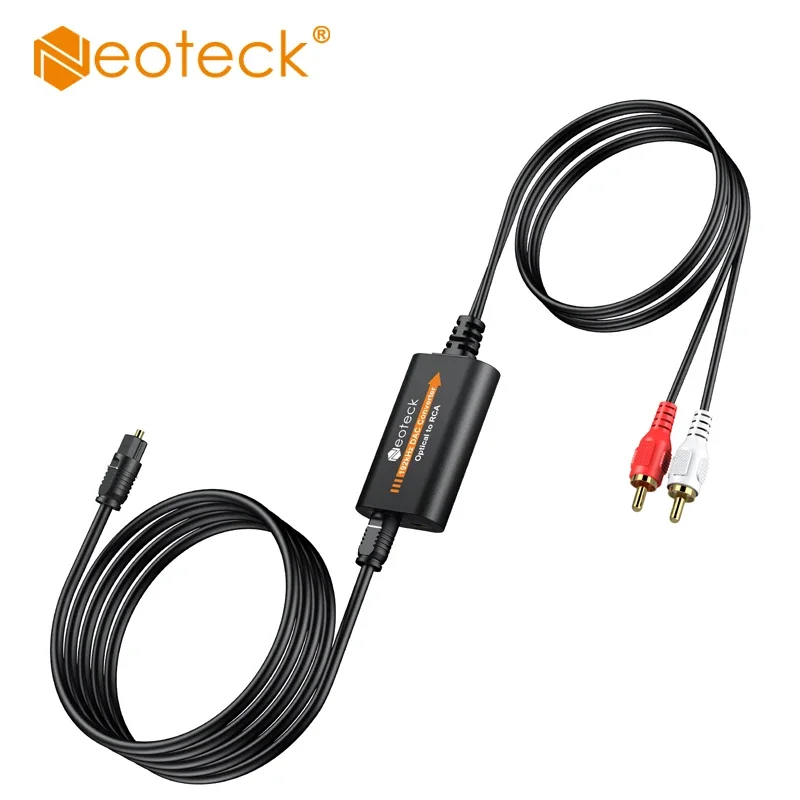 Neoteck 192kHz DAC Converter 7ft/2.1m SPDIF to RCA Digital to Analog Audio Converter Optical Toslink to RCA Audio Adapter