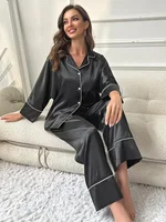 Women's Pajama Set Sleepwear Suit Loungewear Pj Set Satin Long Sleeve Tops With Pants 2 Pieces Pjs Pajamas for Women Pyjama - Image 3