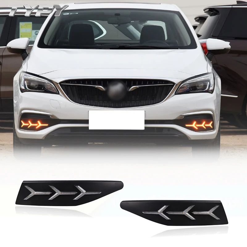 

Car Modified LED DRL Daytime Running Light With Yellow Turning Signal Fog Lamp For Buick Verano 2017-2018