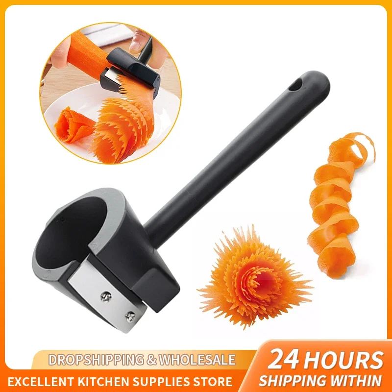 Spiral Cutter Vegetable Carrot Shredder Slicer Fruits Peeler Carving Flower Device Kitchen Vegetable Cutter Slicer Gadget Tools