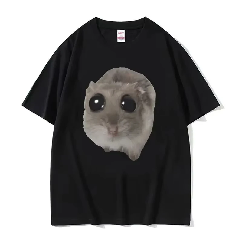 

Men Clothing Unisex Funny and Sad Hamster with Big Ears Cryingcute Mouse Tshirt for Kawaiiclothing Tshirthigh-quality T-shirt