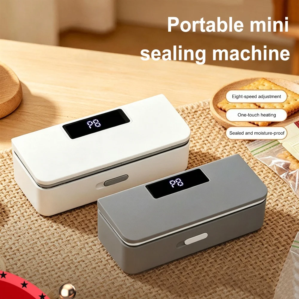 2 In 1 Portable Bag Sealer 8-Level Adjustable Handheld Bags Resealer Machine USB-C Rechargeable Bag Sealers for Fridge & Kitchen