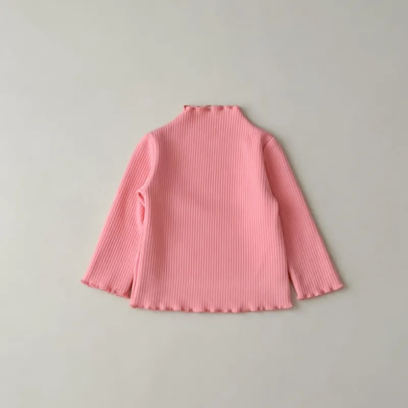 Baby Girl Cotton Ribbed Shirt Infant Toddler Child Long Sleeve Blouse Fleece Inside Solid Color Pullover Baby Clothes 12M-7Y