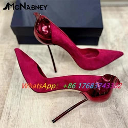 Suede Shallow Pumps Flower Heel Shoes for Women Novelty Design Luxury Slip On Shoes Multicolor Pointed Toe Stiletto High Heels