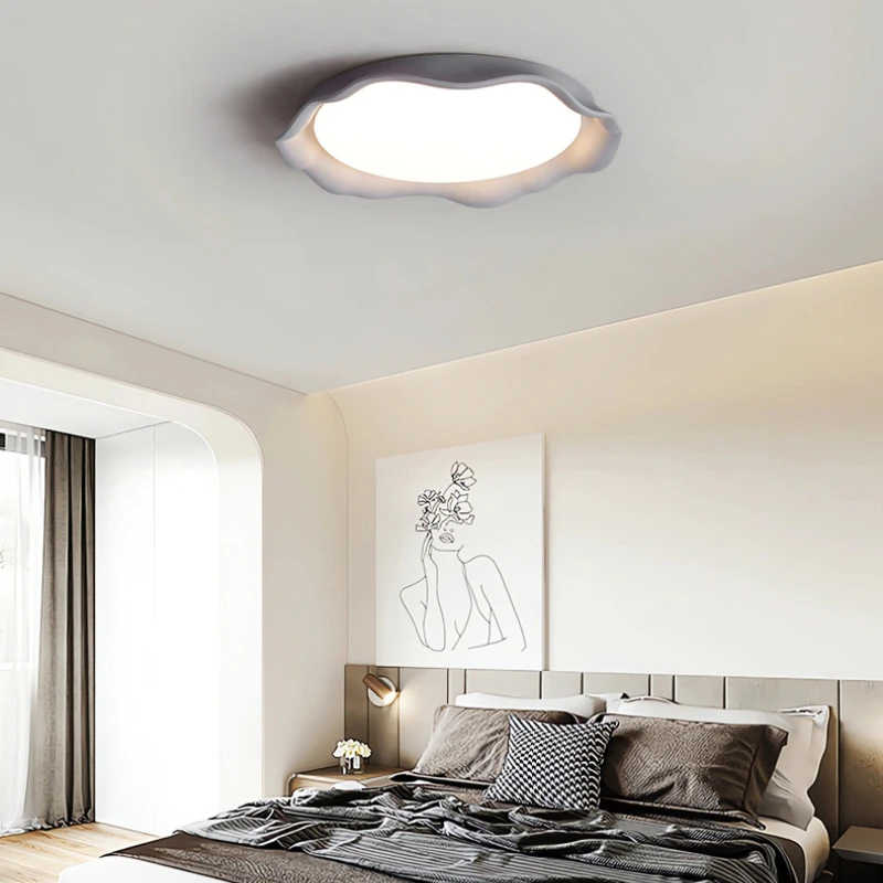 SANDYHA Modern Bedroom Ceiling Light with Circular Ring Design Cement Lighting Fixtures LED Lamp Living Room Decoration Lighting