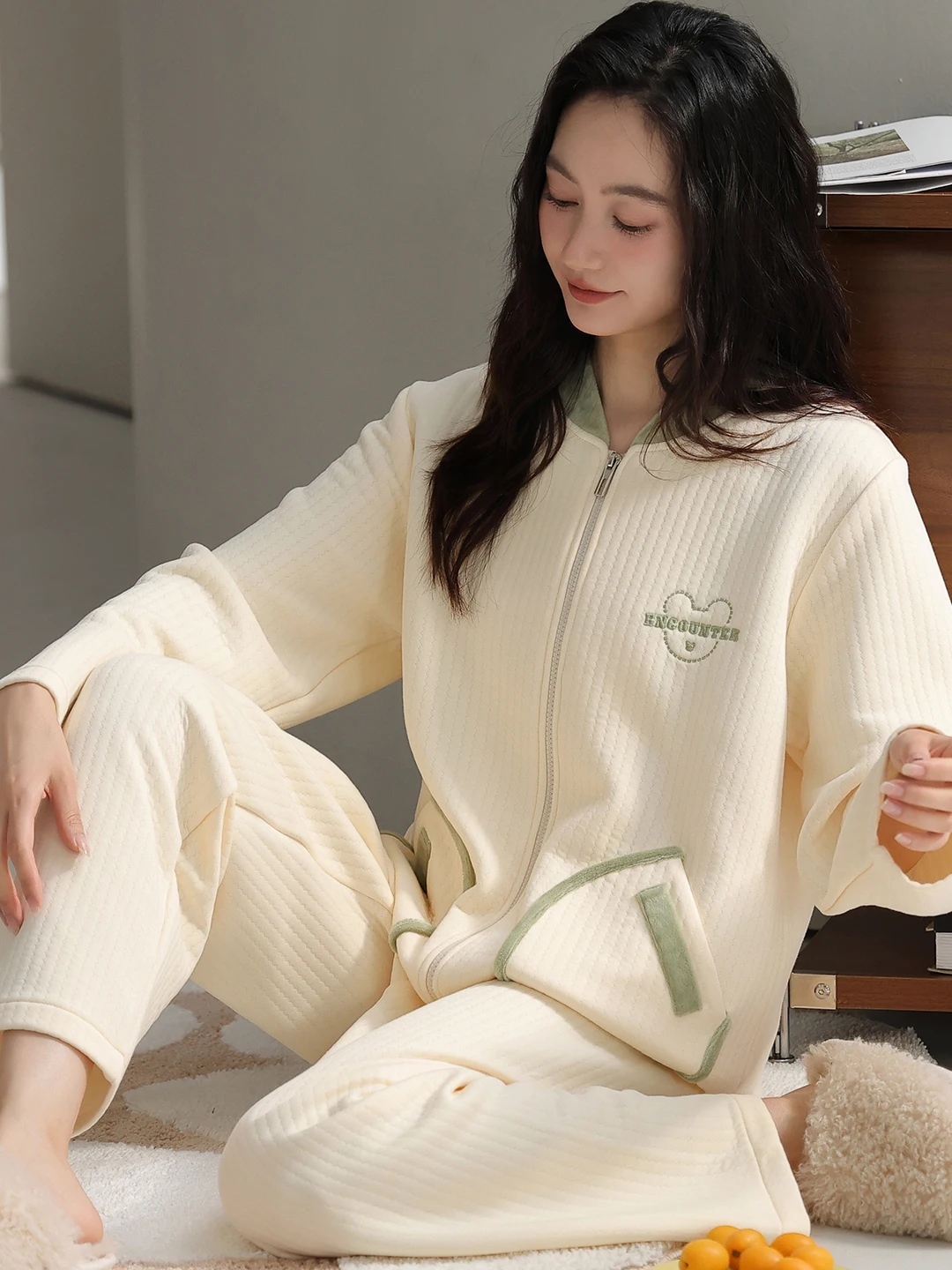 air-cotton-spwear-women's-pure-cotton-interlayer-warm-thin-home-clothes-casual-wearable-set-comfortable-long-sve-zipper