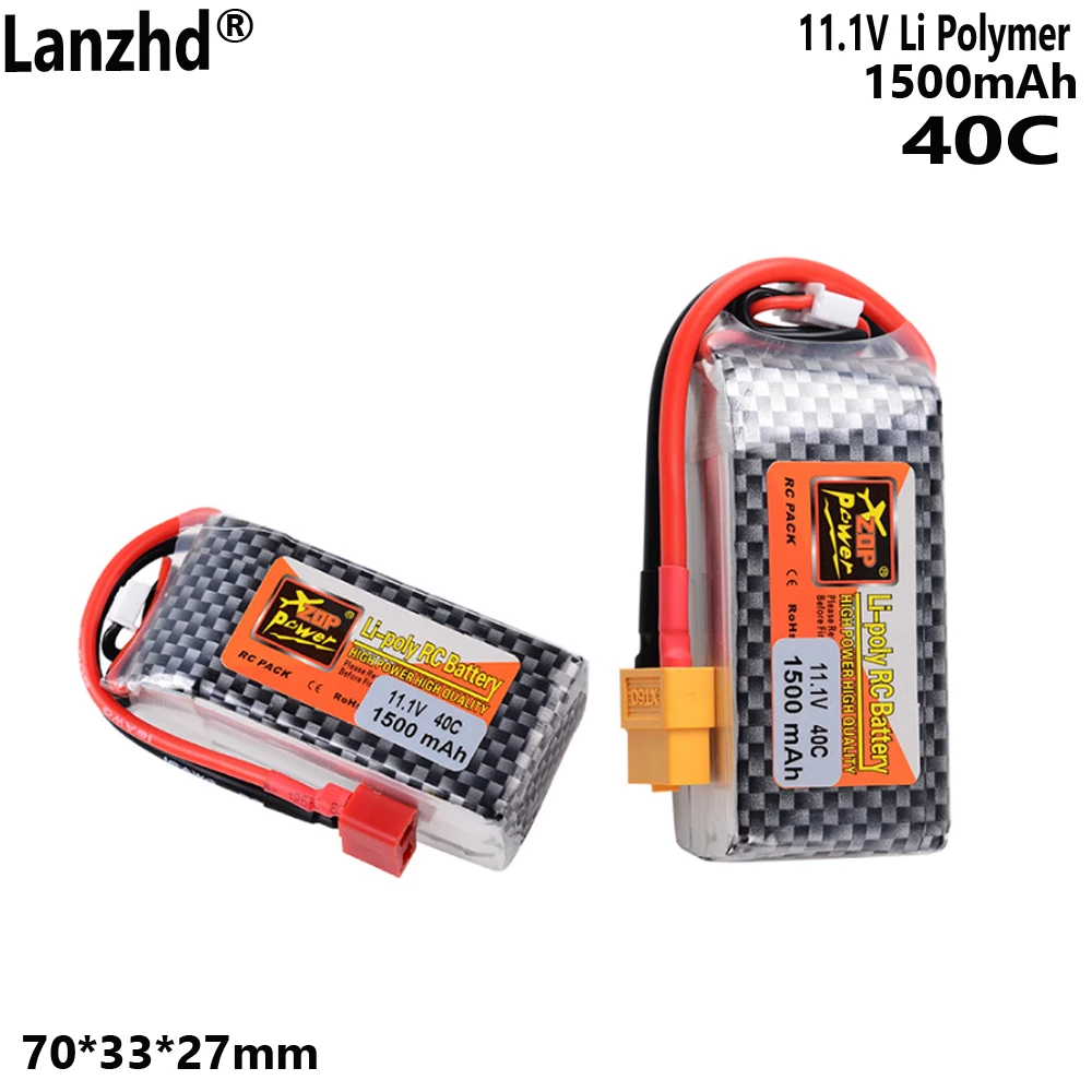 بطارية ليثيوم 11.1 فولت ZOP 1500 مللي أمبير 40C 3S عالية المعدل لحزمة بطارية طاقة ثابتة الجناح للطائرات النموذجية #2