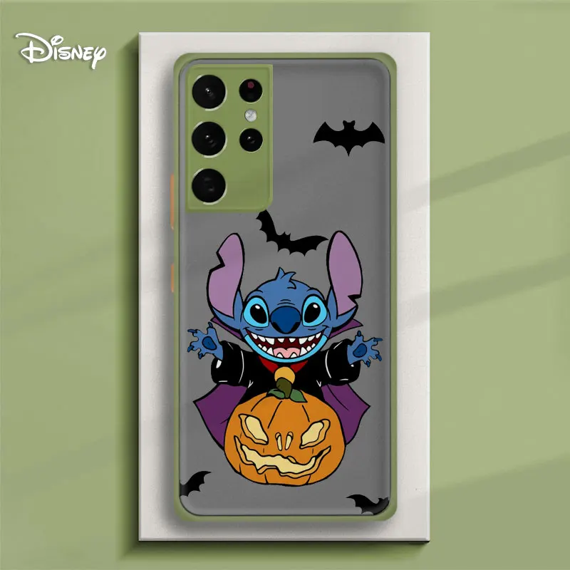 Disney Stitch Halloween Cosplay Bat Matte Case For Samsung Galaxy S23 S22 S21 S20 FE Ultra S10 S9 S8 Plus Note 10Plus 20Ultra