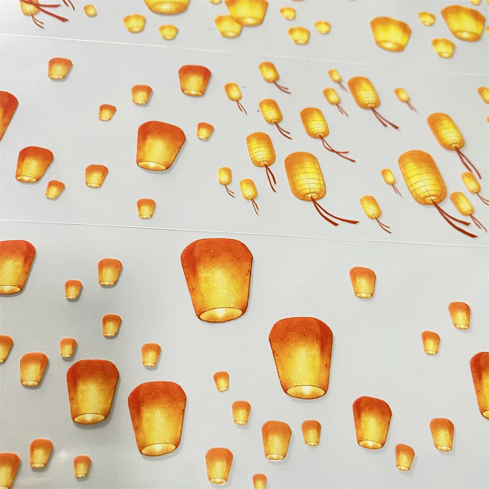 Chinese Sky Lantern PET Washi Tape – Precut Ancient Style Decorative Stickers for Journaling, Scrapbooking, Planner & DIY Crafts