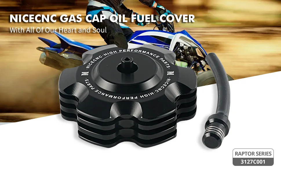 NICECNC für Yamaha RAPTOR 700/R/RSE 2011-2026 Kraftstofftankdeckelschutz für GRIZZLY 125 2011-2013 TTR110E 125LE 230 50E YZ65 Aluminium – Detail 2