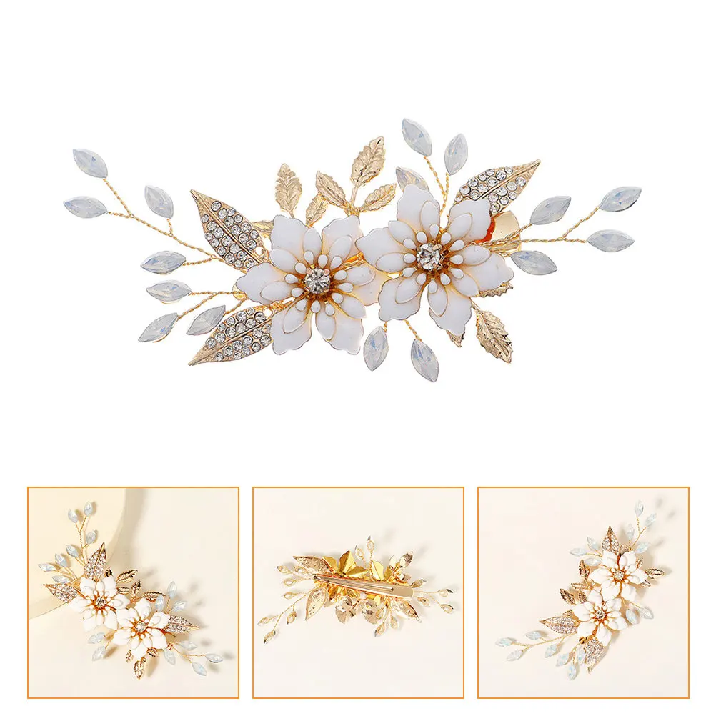 Golden Bride Hairpin – Elegant Wedding Hair Decoration for Bridal Party, Prom & Holiday