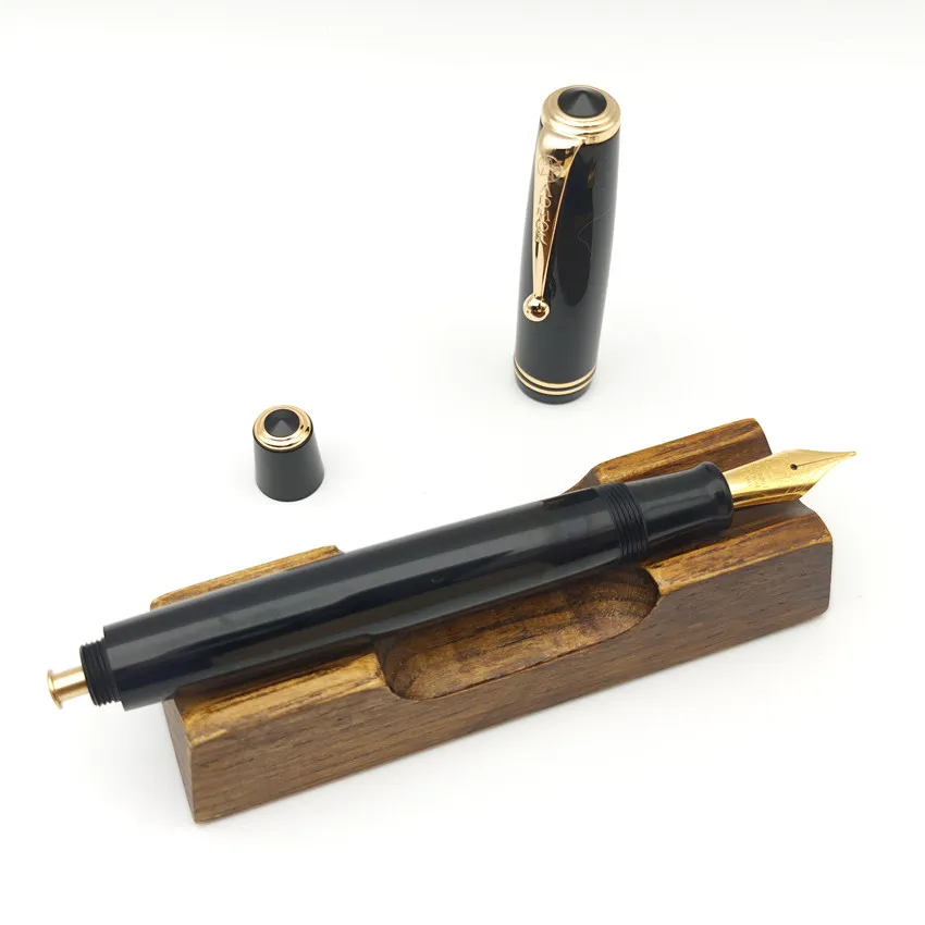 ADMOK 28 Classic Acrylic Fountain Pen with No 6 Bock Schmidt EF F M Nib Button Filling System Water Tablets Ink Writing Gift Pen