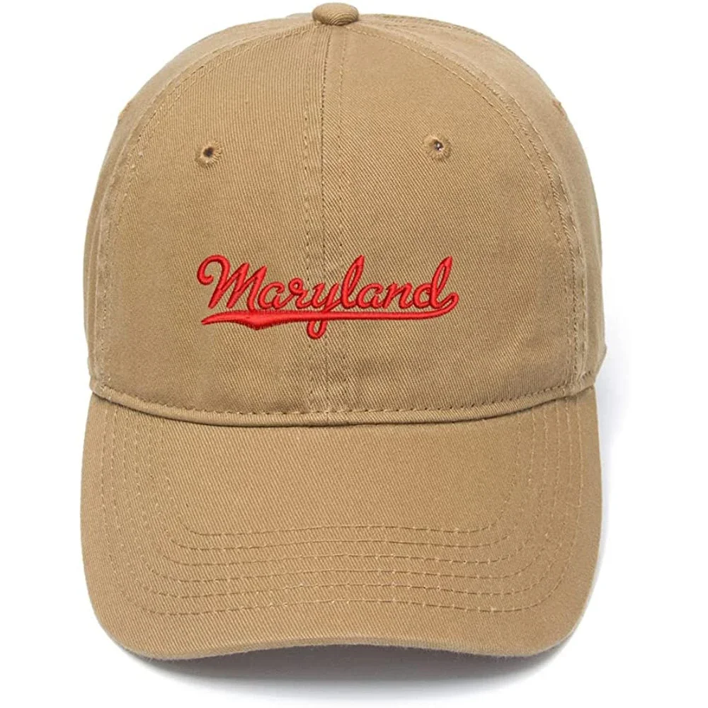 Lyprerazy Men's Baseball Cap Maryland - MD Embroidery Hat Cotton Embroidered Casual Baseball Caps