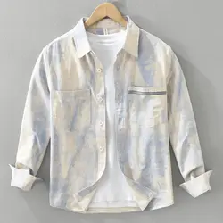 2025 Autumn Shirt Long Sleeve Men Fashion Printed Japanese Loose Trendy Versatile Men Top