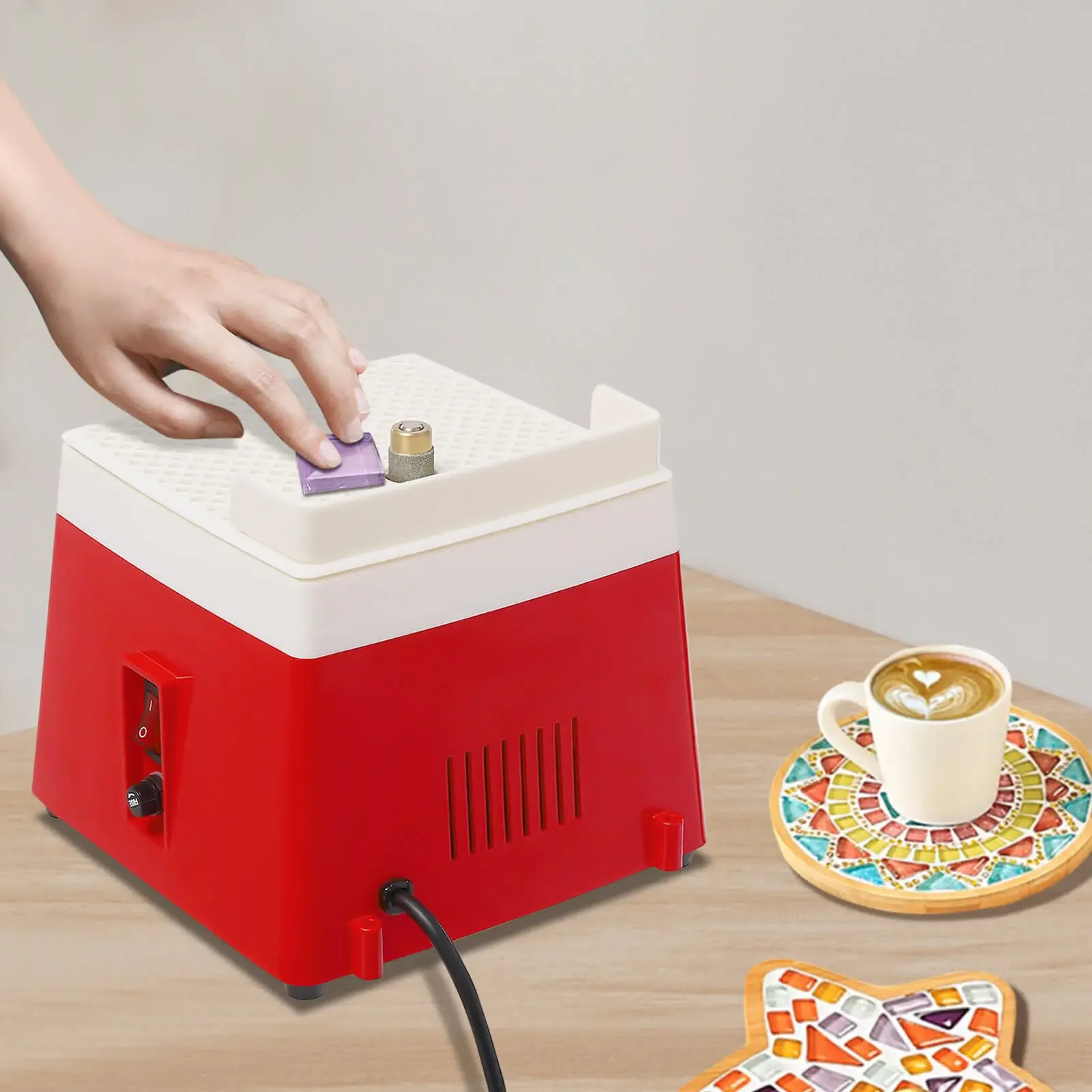 

110V Stained Glass Grinder – Automatic Diamond Art Grinding Tool, 4200r/Min + Bit