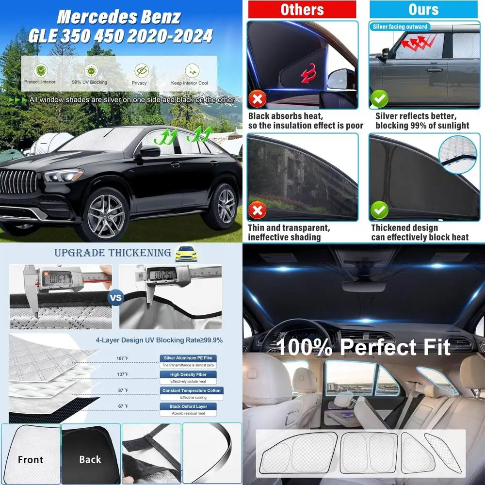 

Universal Car Window Covers Sunshades for 2020-2024 Models, UV Protection and Privacy for Camping Outdoor Use