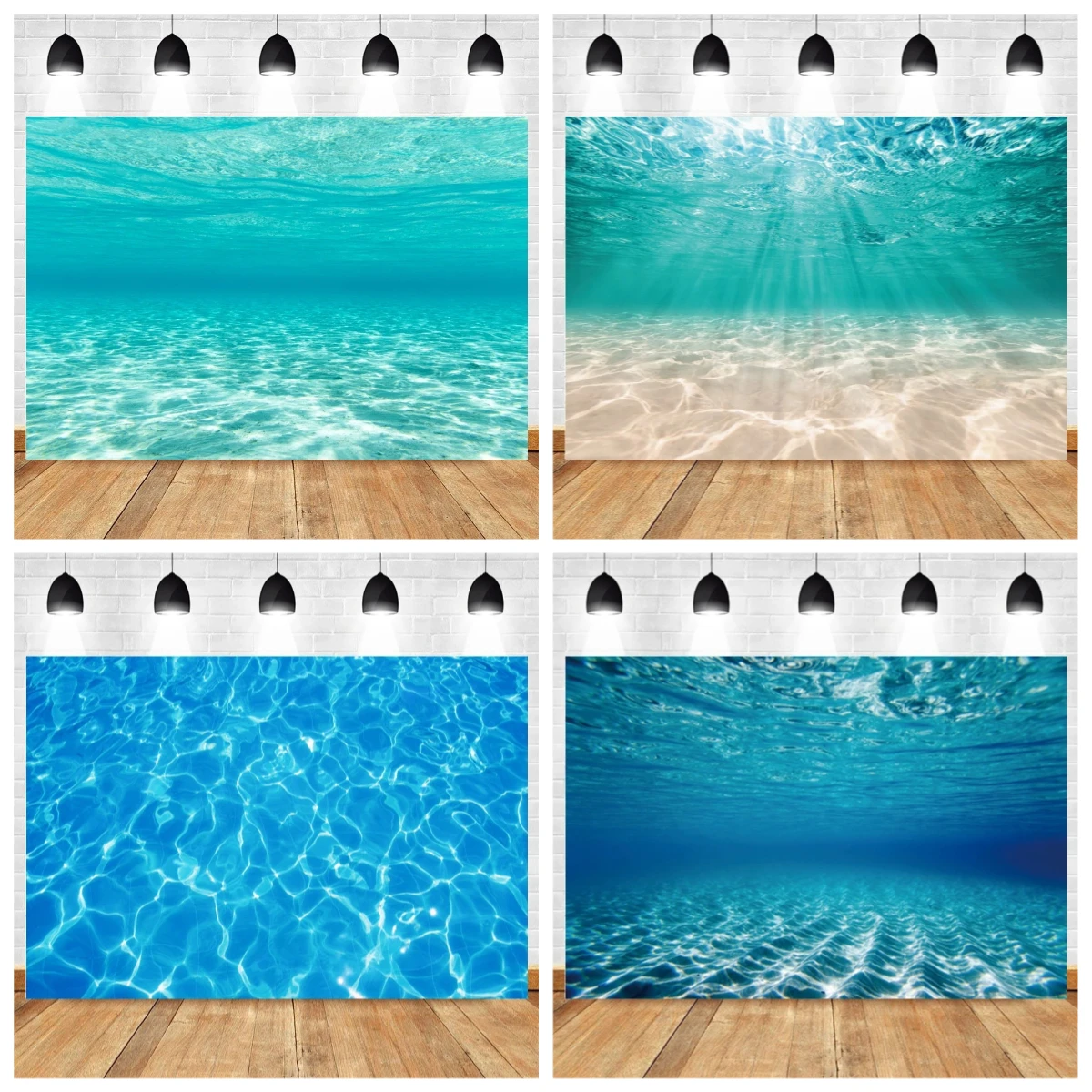

Underwater World Photo Background Undersea Sunlight Deep Blue Water Sun Ray Photography Backdrop for Children Birthday Party