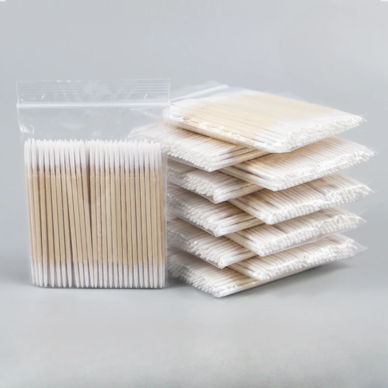 100/300/500Pc Disposable Ultra-small Cotton Swab Brush Lint Free Micro Wood Makeup Brushes Eyelash Extension Glue Removing Tools