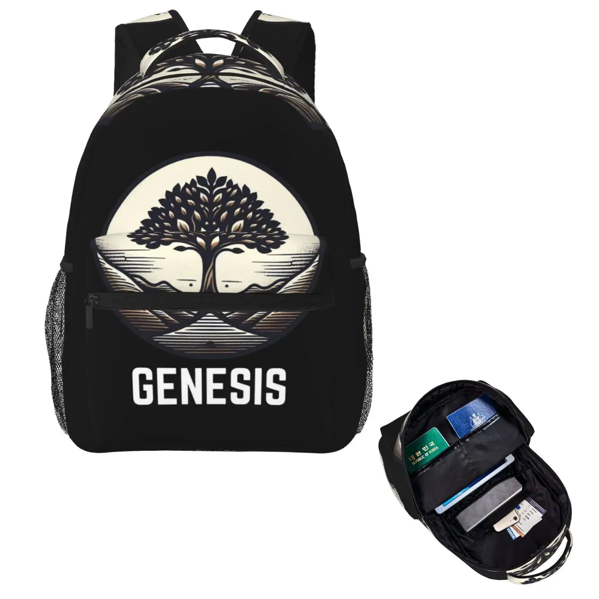 

Genesis Scripture Couture (Dark Pallet Series) Student Backpack School Bag Hiking Travel Daypack Fashion Bookbag Shoulder Bags