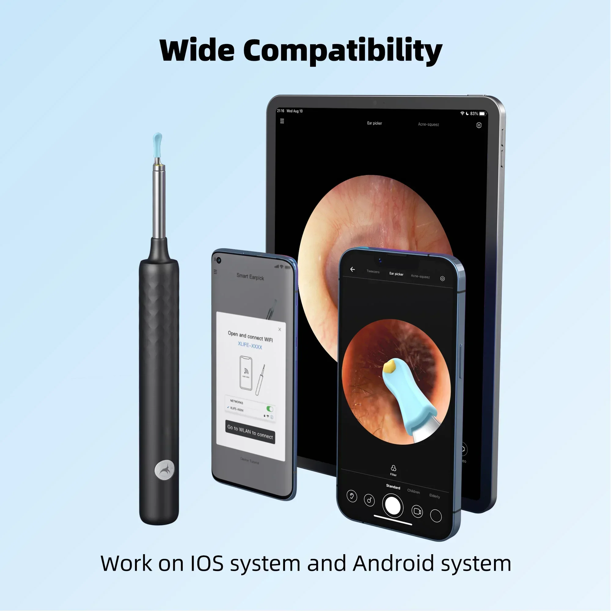 

Bebird R1 Wireless Ear Wax Remover Electric Earwax Removal Tool Visual Ear Scope Cleaner Recording Device Hand Target