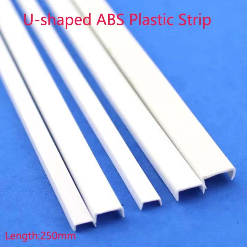 30Pcs U-type ABS Plastic Strips DIY Model Upgrades Architectural Model Materials ABS Plastic Special Profiles Width 5/6/8/10mm