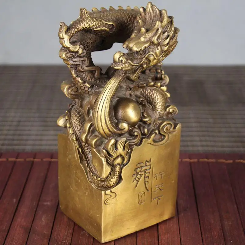 

Pure Copper Dragon Seal Dragon Travels the World Seal Dragon Head Seal Copper Ornament Craft