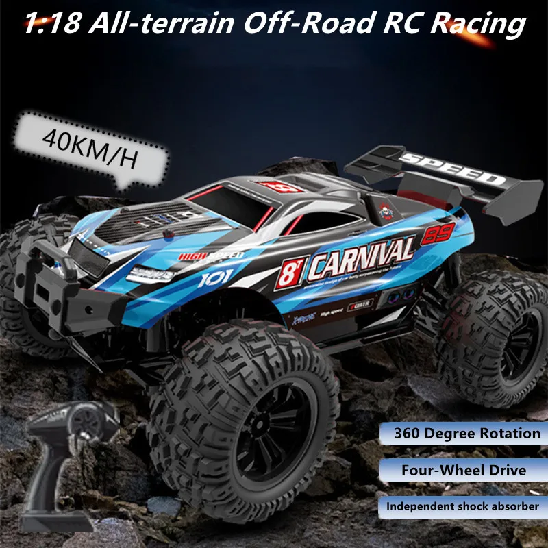 

All-terrain Off-Road Remote Control Racing Car 1:18 4WD 2.4G 40KM/H 120M Independent Shock Absorber Rapid Drift RC Car Boy Gift