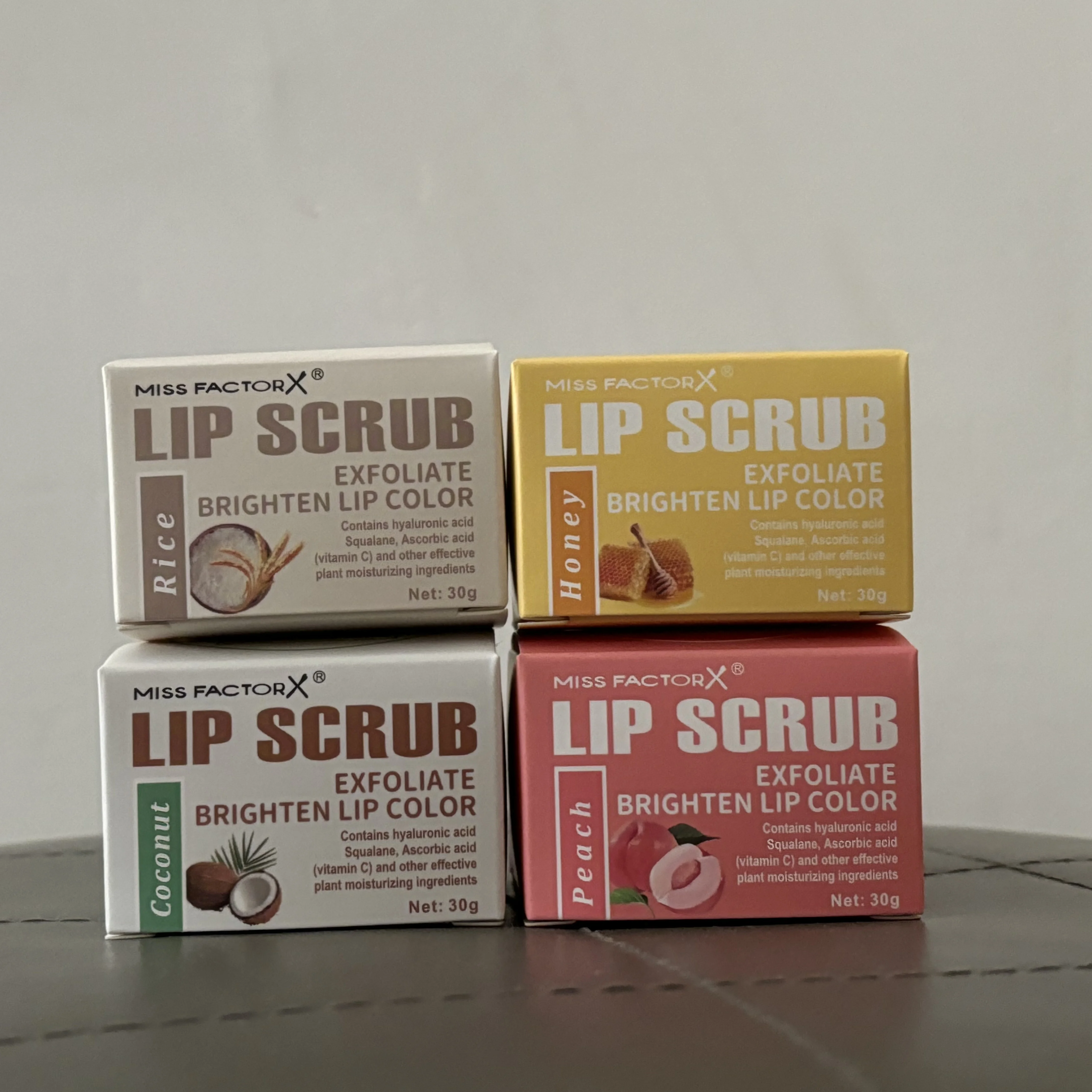 Lip Scrub 30g Peach Honey Rice Coconut Brightening Lip Color Exfoliating Moisturizing lips