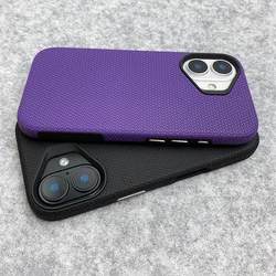 New Models 2 in 1 Grid Texture Phone Case for iPhone 17 Pro 15 16 pro max 14 13 12 Simple Anti slip Shockproof Phone Back Cover