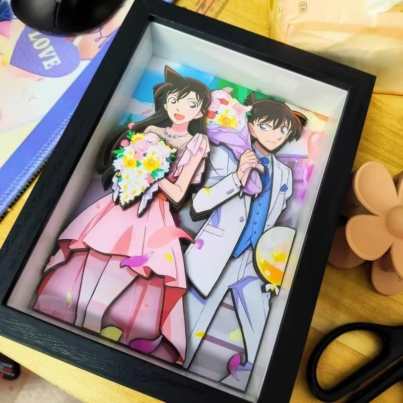

Hot Sales Anime Detective Conan 3d Dioramas Picture Frame Painting Family Home Decoration Paintings Handmade Gifts Shinichi Kudo