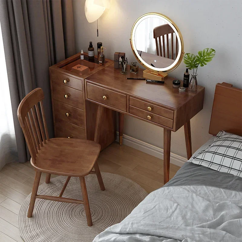 Laci Penyimpanan Meja Rias Menyala dan Kursi Empuk Rias Rias Elegan Rias Tafel Nightstand Kaptafel Rias Rias