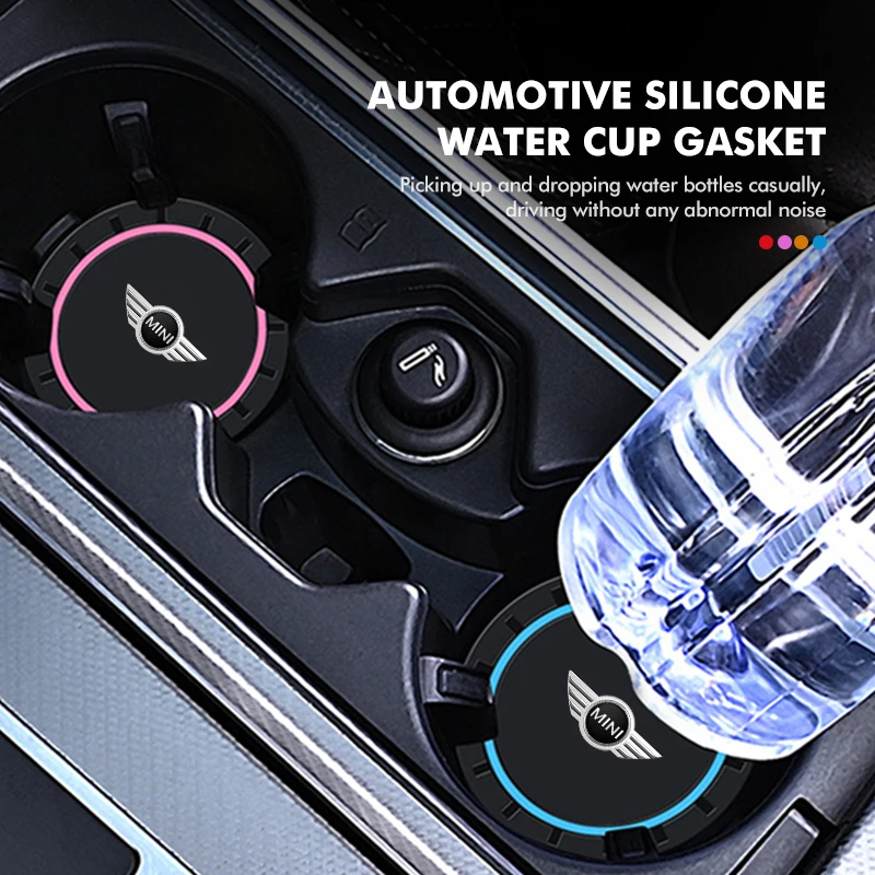 Car Coaster Gasket  Water Cup Holder Pad Interior Decorative For MINI Cooper R53 R52 R50 One JCW Clubman Countryman WORKS