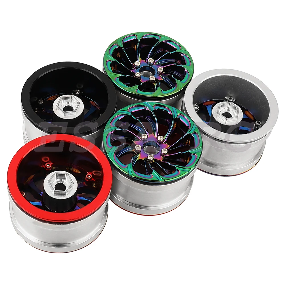 4pcs Rainbow 2.2 Beadlock Wheel Rim Colorful Aluminum Wheels for Axial Wraith 90048 RR10 1/10 RC Crawler Car Upgrade Parts