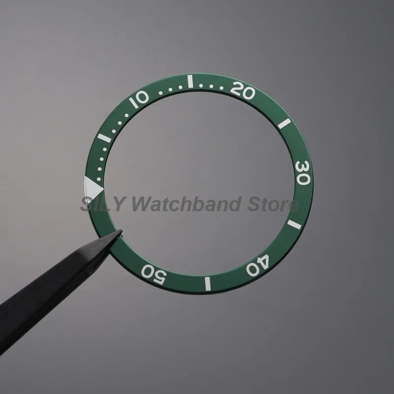 for SKX007 Watch Bezel Insert Aluminium Rings Flat Bezel Man Watches Cases Replace Parts Size 38mm*31.5mm with Sticker for SKX image 5