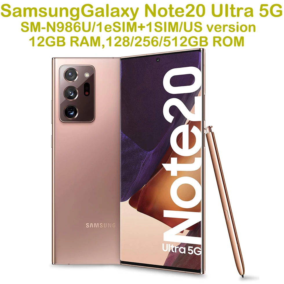 

Восстановленный смартфон Samsung Galaxy Note20 Ultra 5G N986U, Android, 6.9 дюймов, 108 МП, 4500 мАч, версия для США, разблокирован